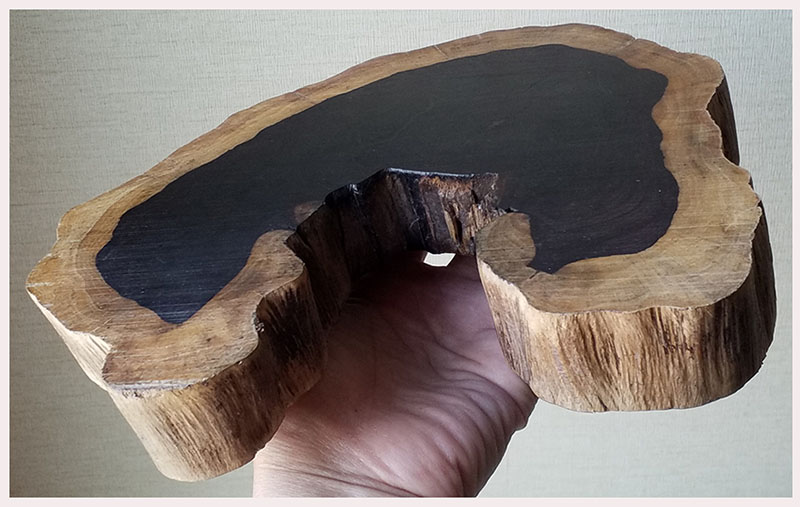 ฐานไม้มะเกลือ(African Ebony) หนา3cm แบบที่2(ตัวอย่าง)