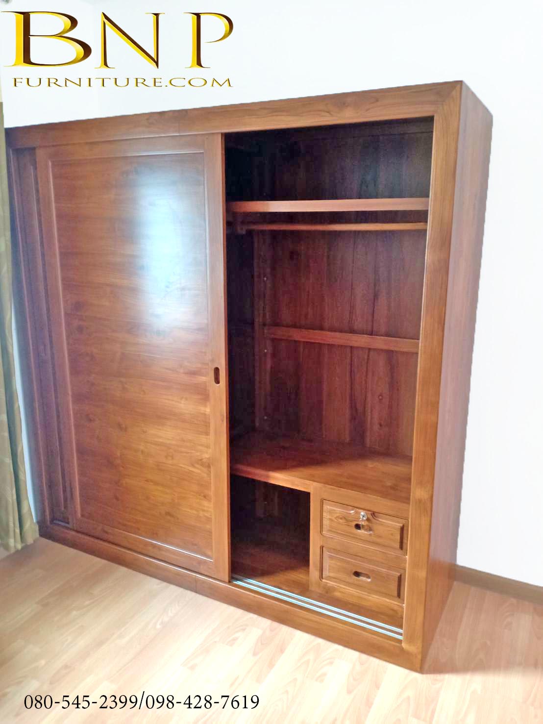 ตู้เสื้อผ้าบานเลื่อน 2 เมตร บานกรอบรูป