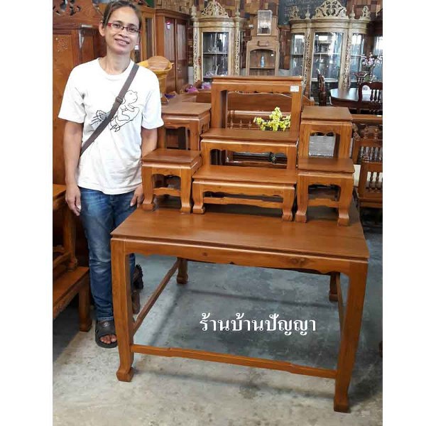 โต๊ะหมู่บูชา 7 หน้า 9 นิ้ว กว้างเเละสูง