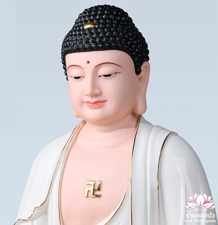 พระพุทธเจ้า (พระยูไล) พระโพธิสัตว์กวนอิม (กวนอิมผ่อสัก) พระกษิติครรภโพธิสัตว์ (ตี่จั่งอ๊วงผ่อสัก) และพระศรีอริยเมตไตรย (หมีเล่อฝอ) ขนาด 12/16/19 นิ้ว