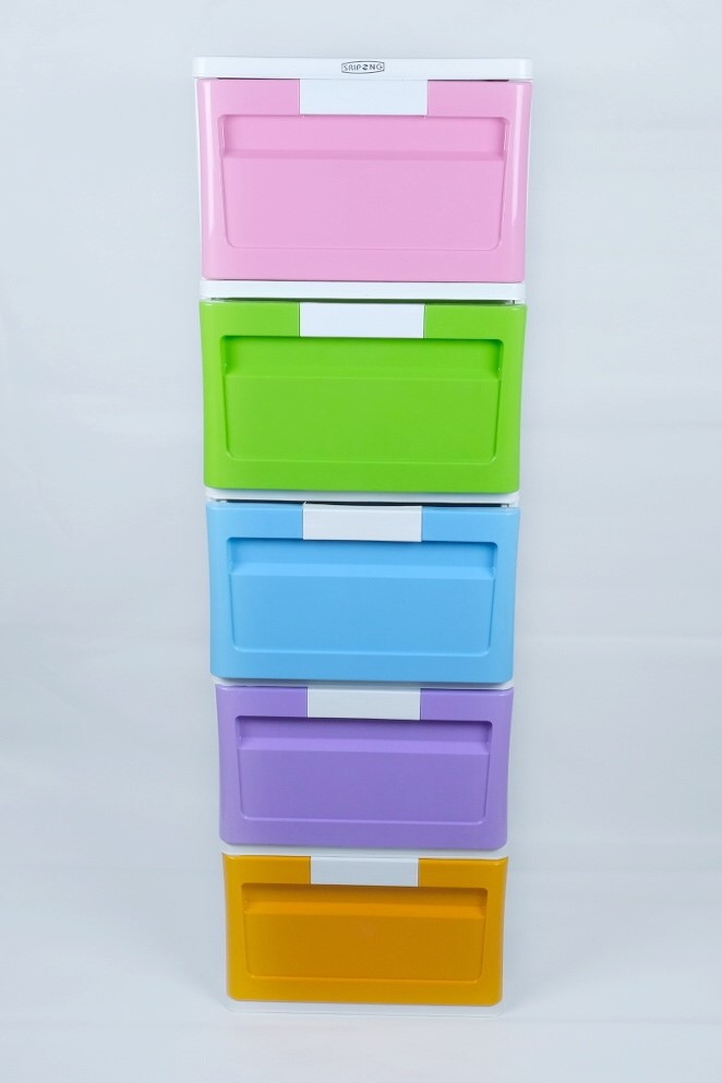 ลิ้นชักพลาสติก รุ่น MAX เรนโบว์ 5 ชั้น โครงสีขาว ลิ้นชักสีเรนโบว์ หนา แข็งแรง ตู้ลิ้นชัก ลิ้นชักใส่ผ้า ลิ้นชักเก็บผ้า พลาสติก