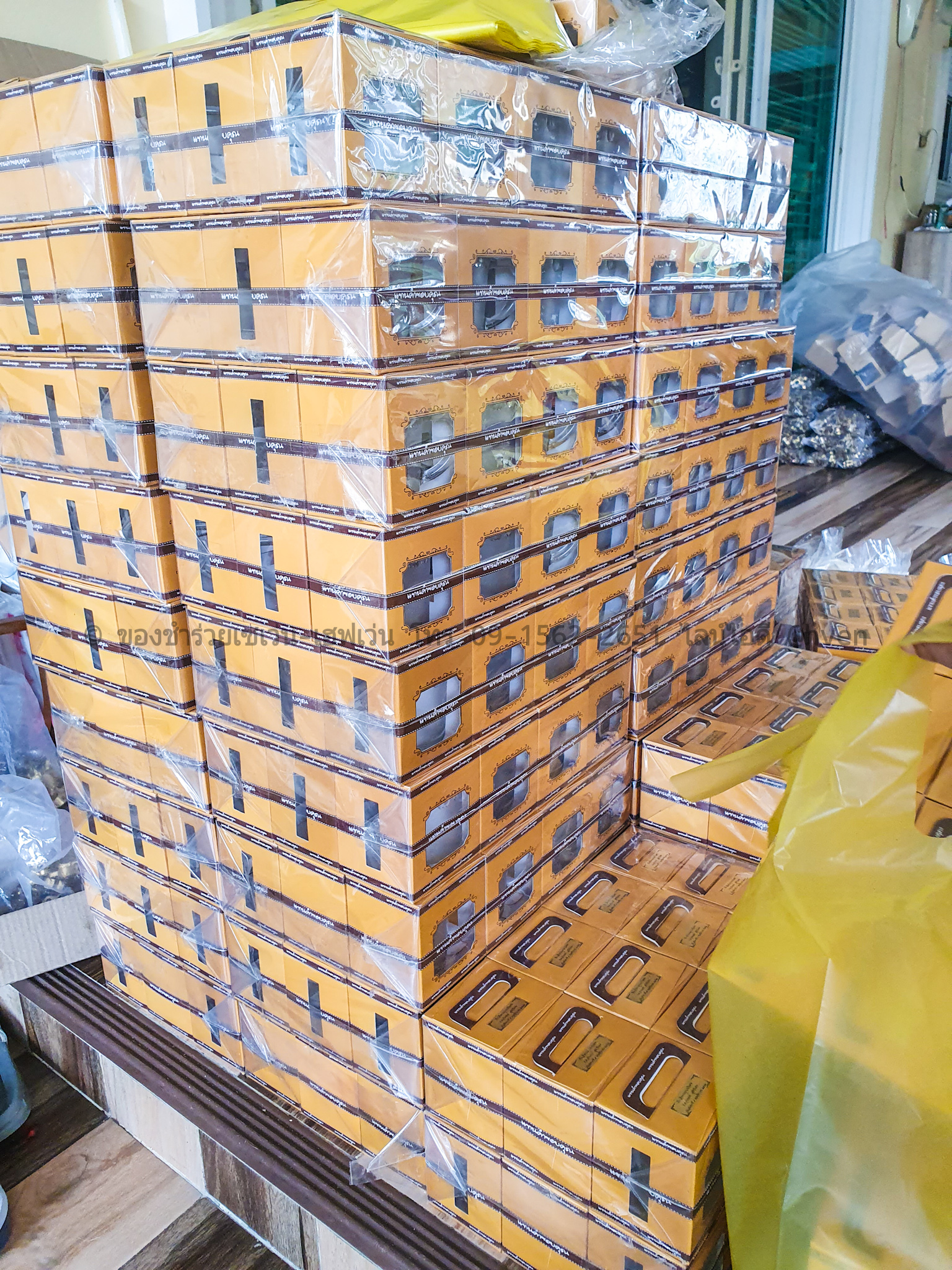 ของชำร่วยงานศพ แก้วกาแฟมีหู กล่อง "แทนคำขอบคุณ"