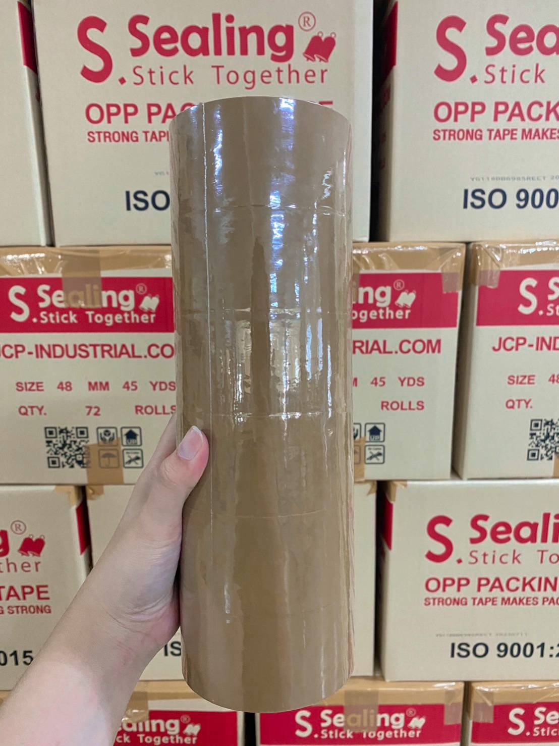 เทปกาว2นิ้ว 100หลา หนา45ไมครอน แพ็ค6ม้วน ราคาส่ง ยี่ห้อ S.Sealing ชิ้น 0 กก.
