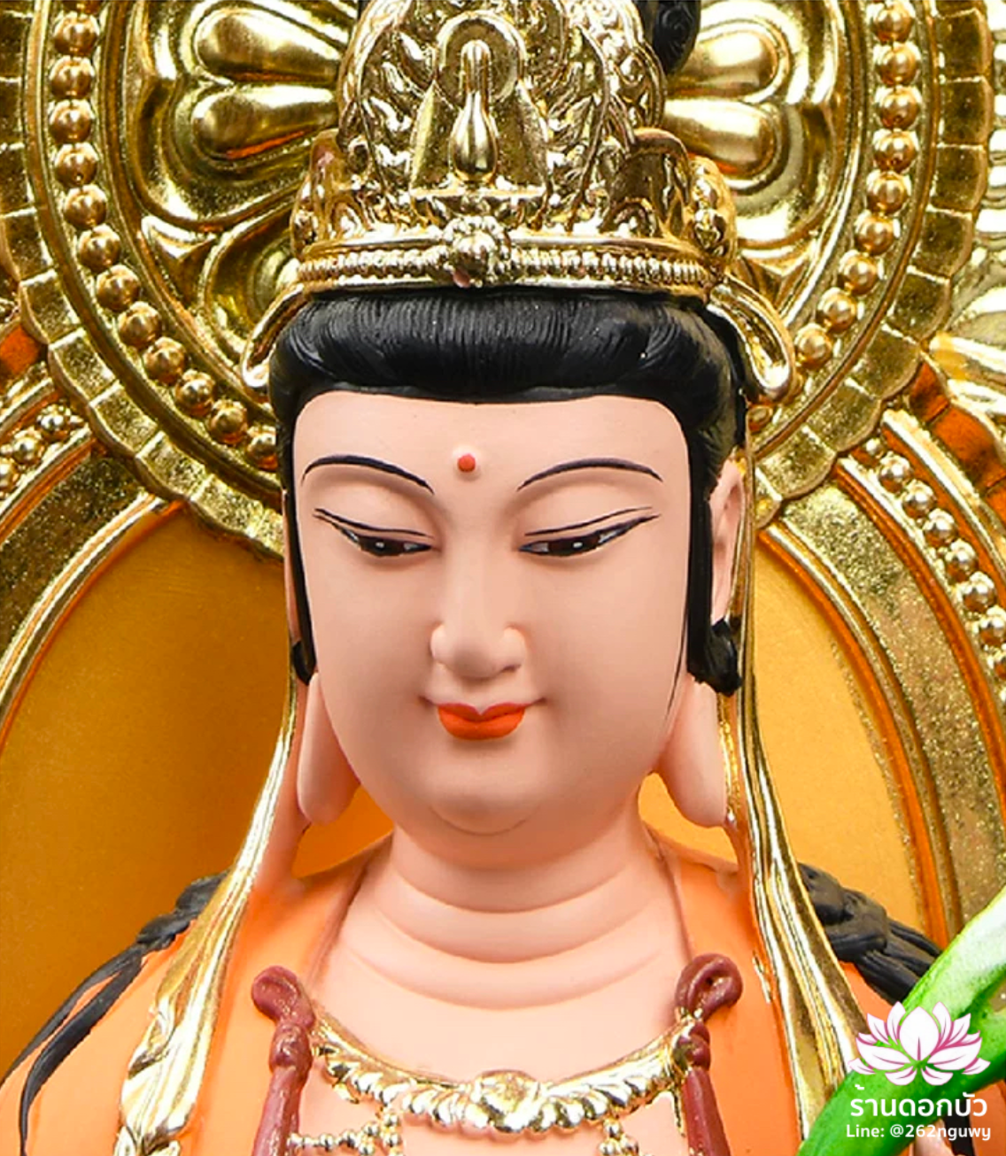 พระพุทธเจ้า (พระยูไล) พระโพธิสัตว์กวนอิม (กวนอิมผ่อสัก) พระมหาสถามปราปต์โพธิสัตว์ (ไต่ซีจี่ผ่อสัก) ปางยืนบนดอกบัว ขนาด 16/19/27/35 นิ้ว