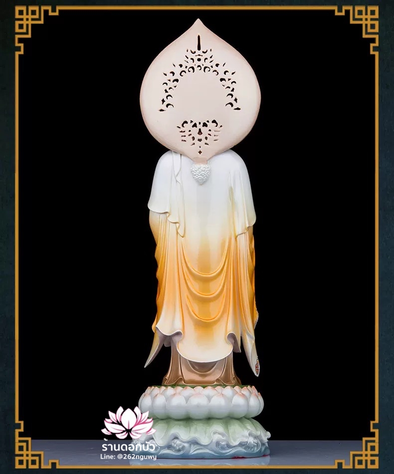 พระพุทธเจ้า (พระยูไล) พระโพธิสัตว์กวนอิม (กวนอิมผ่อสัก) พระมหาสถามปราปต์โพธิสัตว์ (ไต่ซีจี่ผ่อสัก) ปางยืนบนดอกบัว ขนาด 12/16/19/26/36 นิ้ว