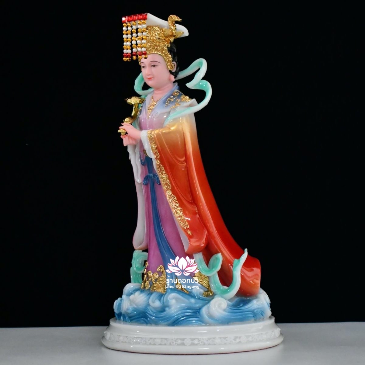 หม่าโจ้ว ม่าจ้อโป๋ เทียนส่งเซ่งโบ้ เทียนโหวเซี่ยบ้อ ปางยืน งานหินอ่อน ขนาด 12/16/19/26 นิ้ว