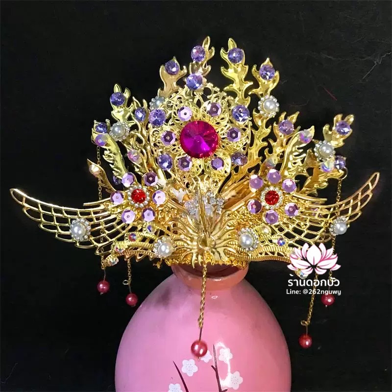 หมวกเทพเจ้าฝ่ายหญิง หมวกเทพนารี หมวกเทวนารี หมวกพระจีน หมวกกิมซิ้น หมวกเทพเจ้าจีน