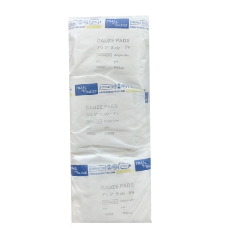 Thai-Gauze Sterile gauze pad 3x3 นิ้ว ผ้าก๊อสปลอดเชื้อ 20 ซอง