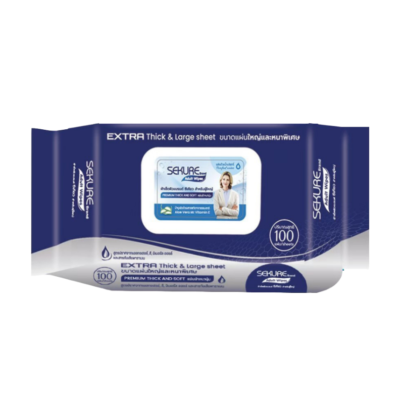 SEKURE WIPES รุ่นหนาพิเศษ ขนาด 100 แผ่น