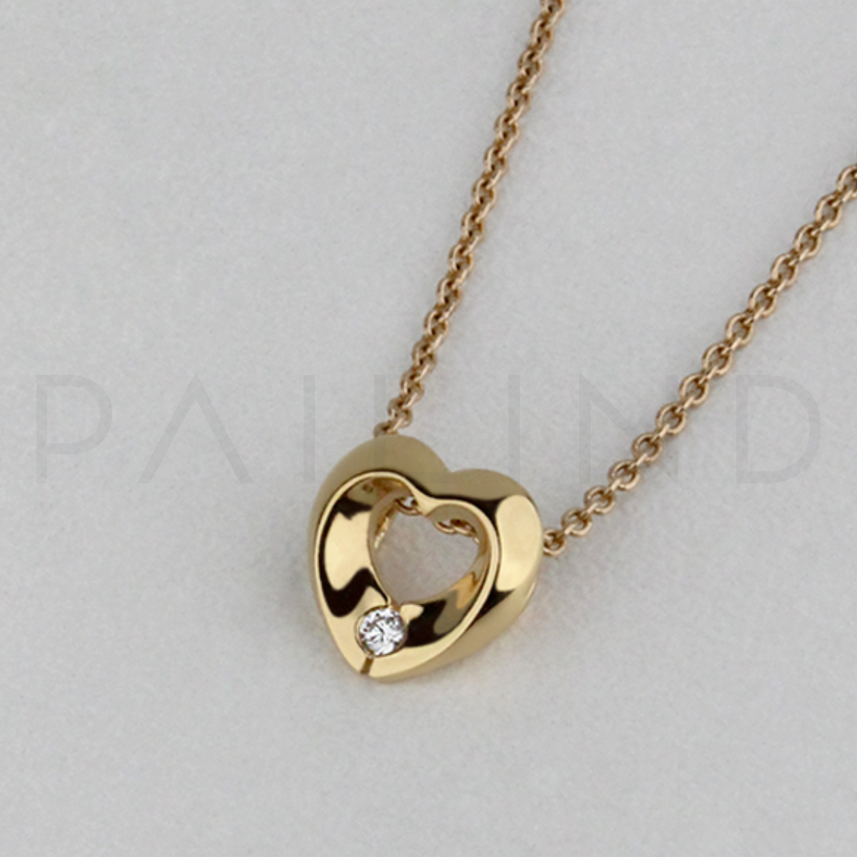 จี้เงินรูปหัวใจชุบทอง 14K