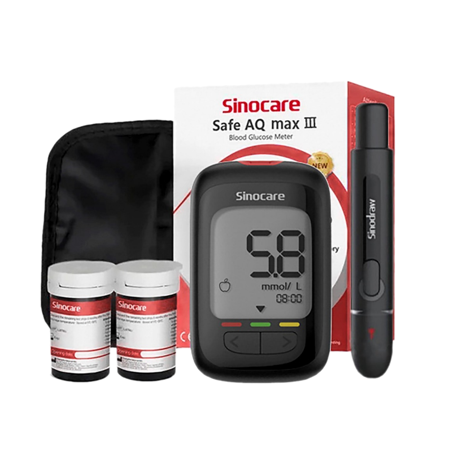 ชุดเครื่องตรวจน้ำตาล Sinocare Safe AQ maxIII