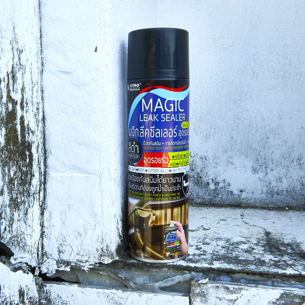 SUMO สเปรย์อุดรอยรั่ว 500ml สีดำ เมจิกลีคซีลเลอร์ Magic leak sealer อุดรอยรั่ว