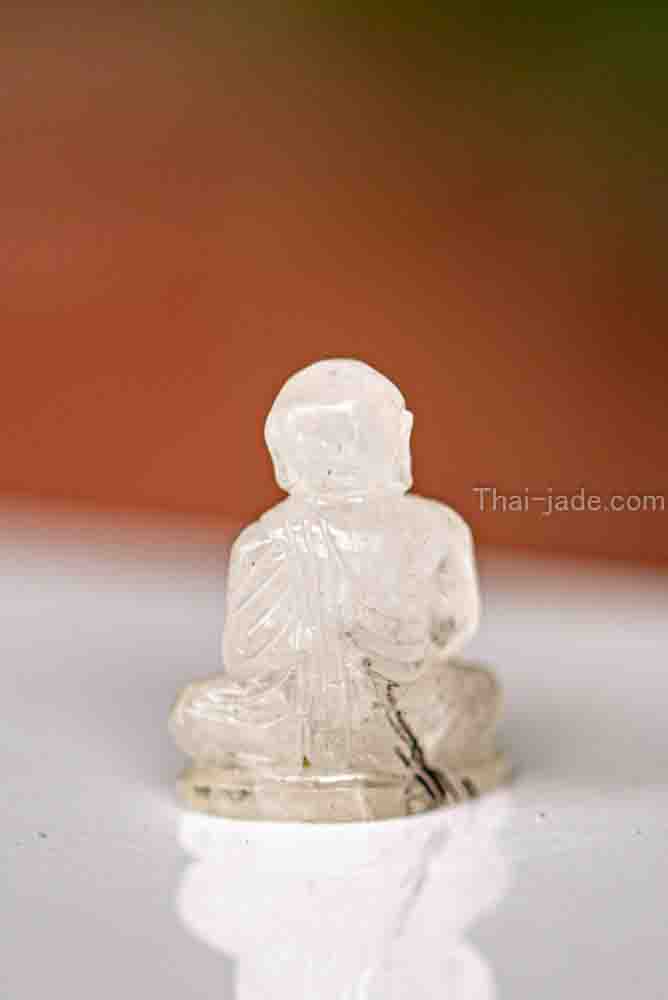 พระอุปคุต หินจุยเจีย ควอตซ์ใส ขนาด2ซม. พระแกะสลักหิน งานศิลปะ มีฝีมือ