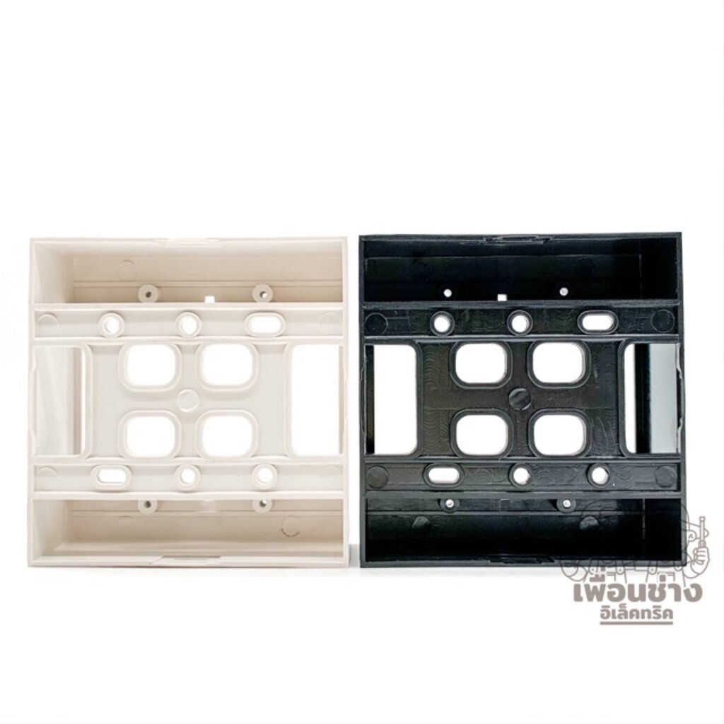 Nano กล่องลอย บ๊อกลอย ขอบเหลี่ยม 4x4 รุ่นใหม่ สีขาวและสีดำ บ็อกลอย