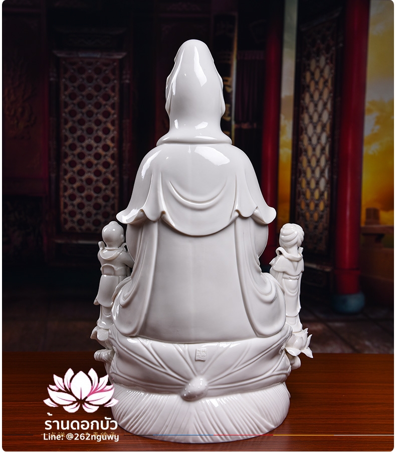 พระโพธิสัตว์กวนอิม พระแม่กวนอิมมหาโพธิสัตว์ ปางประทานพร พร้อมลูกศิษย์กิมท้ง-เง็กนี่ง ขนาด 18 นิ้ว