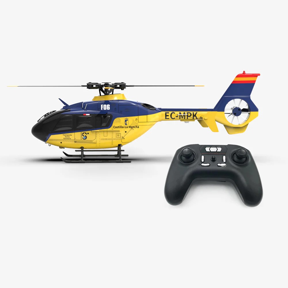 YX F06 EC-135 มอเตอร์บลัสเลส ทั้ง หลัก-หาง ไซต์150 6CH 6-Axis Gyro Stabilized Scale RC Helicopter RTF