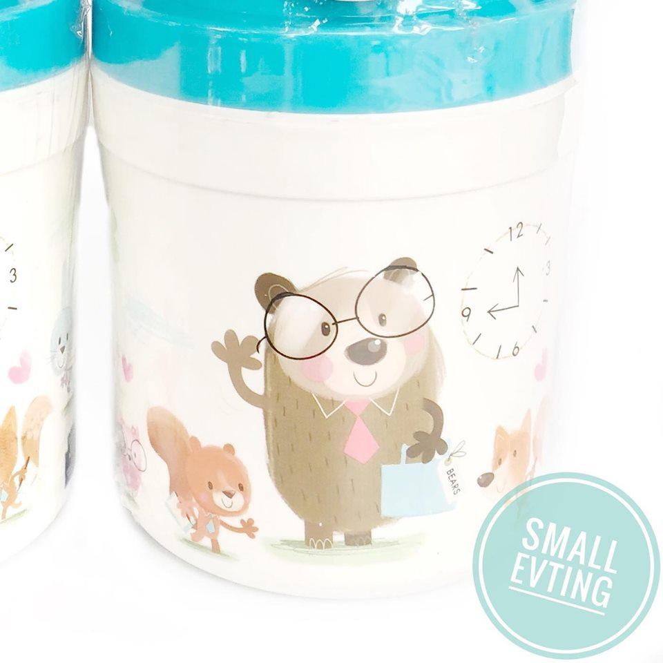 Small Evting กระติก ลายการ์ตูน PN504 หมี สีฟ้า แพ็ค จำนวน 2 ใบ กระติกน้ำ กระติกน้ำแข็ง กระติกใส่น้ำ กระติกใส่น้ำแข็ง