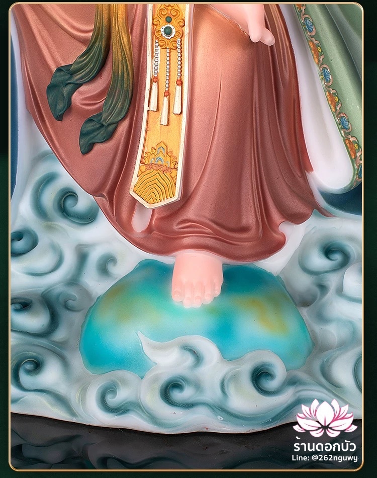 ตี่บ้อเนี่ยเนี้ย ตี่บ้อเหนียวเหนียว พระแม่ธรณีจีน ปางประทับนั่งบัลลังก์ งานผงหยกคุณภาพสูง ขนาด 12/16/19/26 นิ้ว