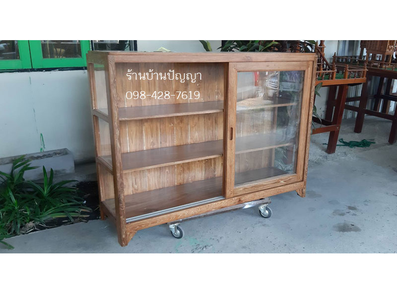 ตู้บานเลื่อนกระจก สูง 1.2 เมตร