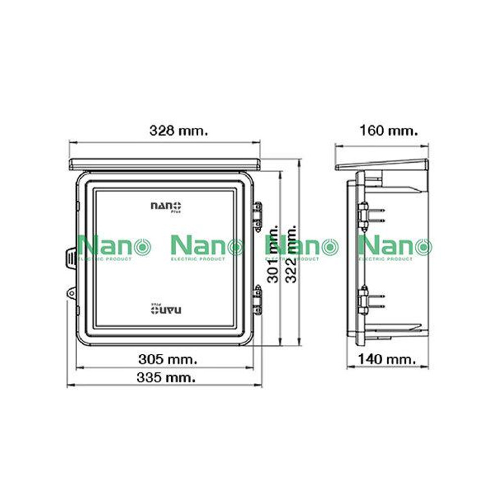 Nano ตู้กันฝน เบอร์ 2 ตู้กันน้ำ มีหลังคา ฝาทึบ NANO-102W และ ฝาใส 102CW ตู้ไฟ