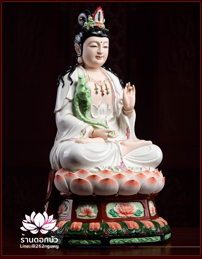 พระพุทธเจ้า (พระยูไล) พระโพธิสัตว์กวนอิม (กวนอิมผ่อสัก) พระมหาสถามปราปต์โพธิสัตว์ (ไต่ซีจี่ผ่อสัก) ขนาด 18 นิ้ว