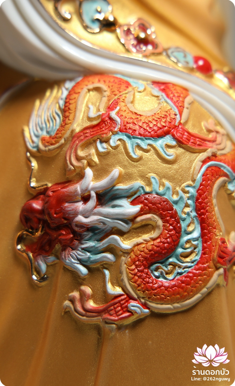 เง็กเซียนฮ่องเต้ หยกอ๋องส่องเต่ และ พระนางซีหวังหมู่ กิมบ้อเนี่ยเนี้ย ประทับนั่งบัลลังก์มังกรทอง คุณภาพพรีเมียม ขนาด 12/16 นิ้ว