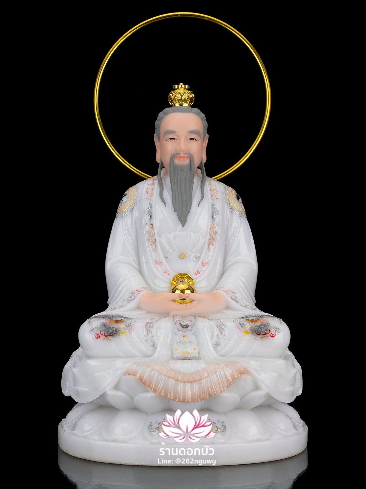 ศาสดาเต๋า ซำเช้งเต๋าจ้อ โตเต็กเทียนจุน หรือไท่ส่องโล้กุ๊น หง่วนซี่เทียนจุน เล็งโป้เทียนจุน งานหินอ่อนคุณภาพสูง ขนาด 12/16/19/26 นิ้ว