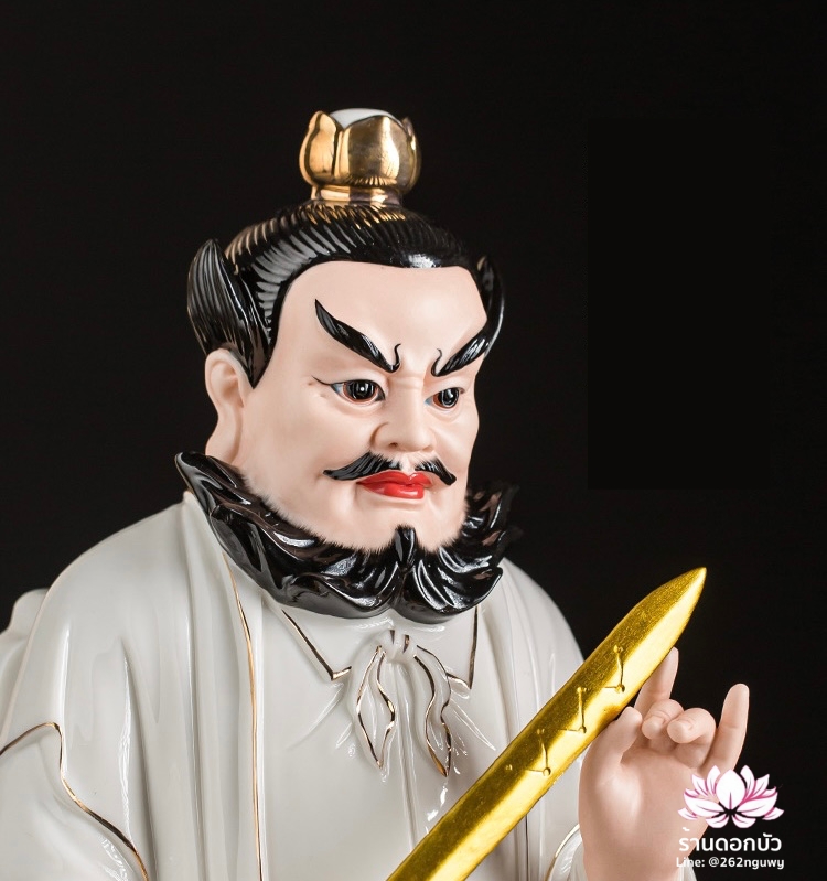 เตียวเทียนซือ เตียวฮู้เทียนซือ จางเทียนซือ ปางนั่งบัลลังก์ งานกระเบื้องฮกเกี้ยน ขนาด 14 นิ้ว