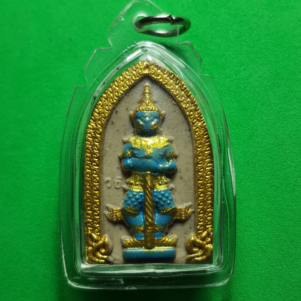 พระเครื่อง ท้าวเวสสุวรรณ เลี่ยมกรอบ สีขาว แต่ง สีฟ้า รุ่น แก้ปีชง รวยไม่จบ จนไม่เป็น ภัยไม่มี ท้าวเวสสุวัณ จี้ท้าวเวสสุวรรณ ท้าวเวสสุวรรณ