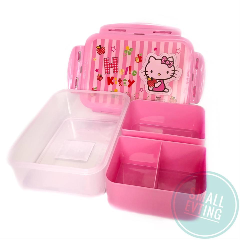 Small Evting กล่องใส่อาหาร กล่องข้าว Super Lock 6115 -3 ลายคิตตี้ hello kitty จำนวน 1 ใบ กล่องอาหาร กล่องใส่ข้าว