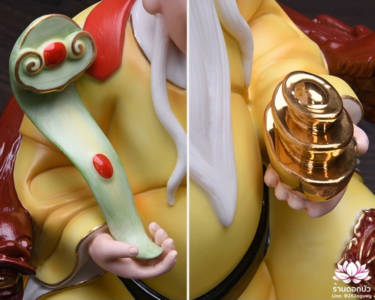 องค์พระแปะกง ปุนเถ้ากง เทพเจ้าที่ตี่จู้เอี๊ยะ เทพแห่งความมั่งคั่งร่ำรวย ปางนั่งบัลลังก์มังกร ขนาด 10/12 นิ้ว