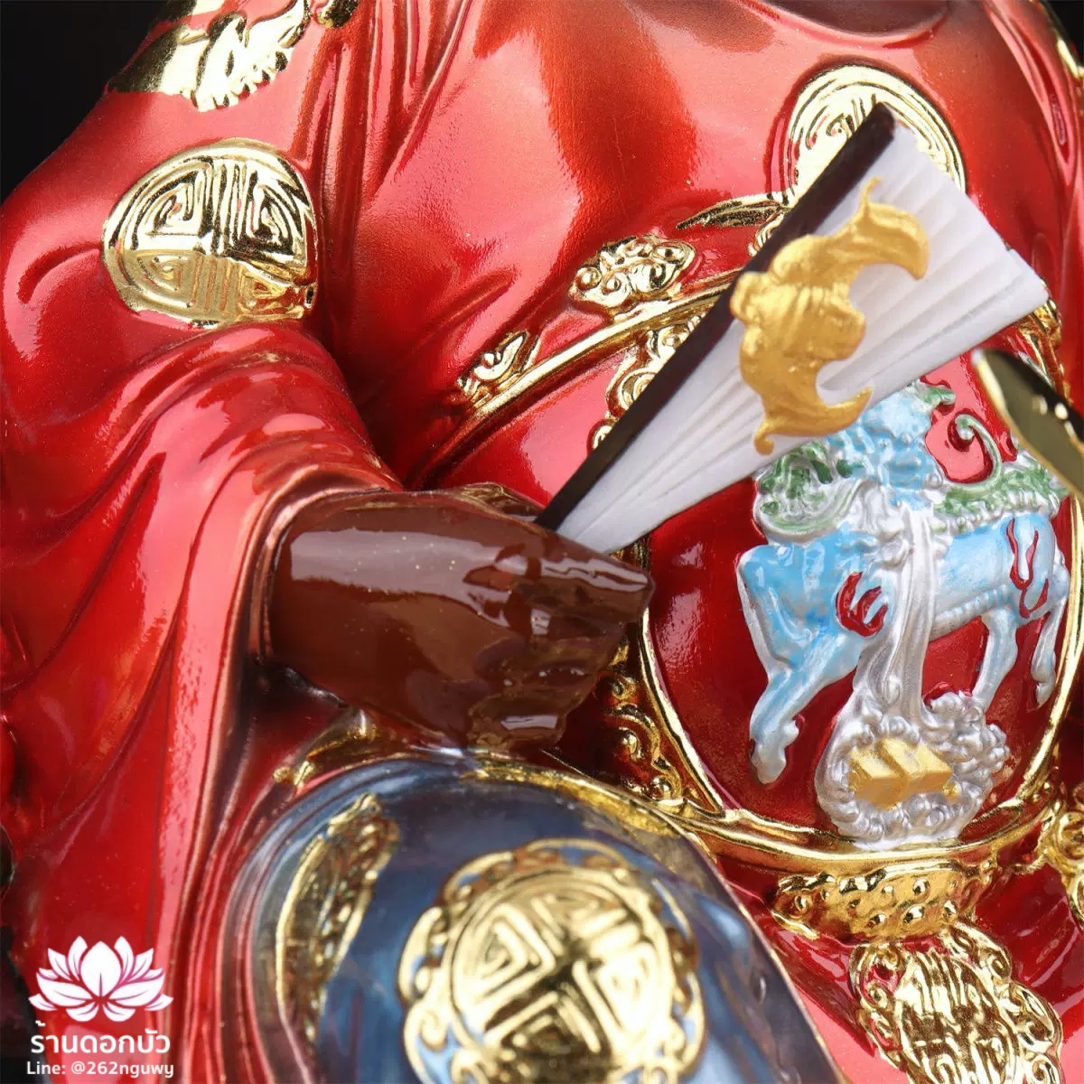 เทพเจ้าจงขุย จงขุยเทียนซือ จงขุยเอี๋ยกง ปางนั่งโลงจำปาเหยียบบริวาร งานเรซิ่นคุณภาพสูง ขนาด 12/16/19 นิ้ว