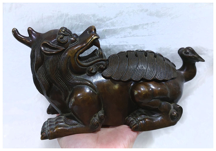 เตากำยาน เตาจุดกำยาน ทองเหลืองสไตล์จีน -มังกร