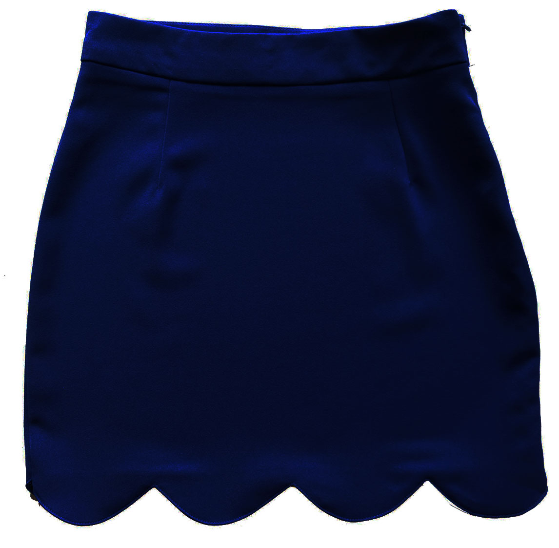 กระโปรงปลายหยัก ผ้าฮานาโกะ สีกรม Size S M L XL