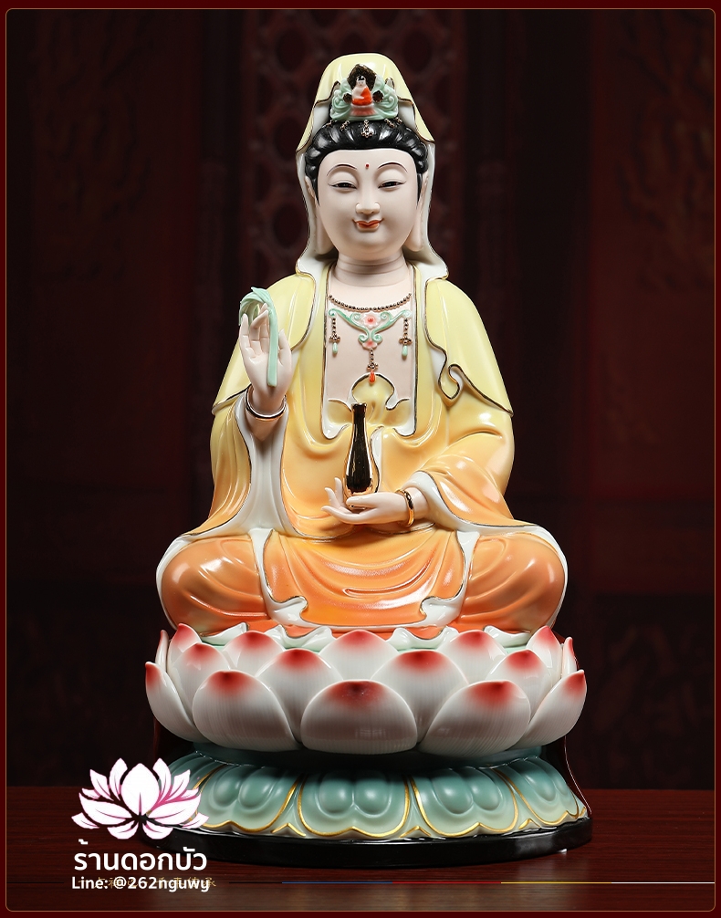 พระพุทธเจ้า (พระยูไล) พระโพธิสัตว์กวนอิม (กวนอิมผ่อสัก) พระมหาสถามปราปต์โพธิสัตว์ (ไต่ซีจี่ผ่อสัก) ขนาด 14 นิ้ว