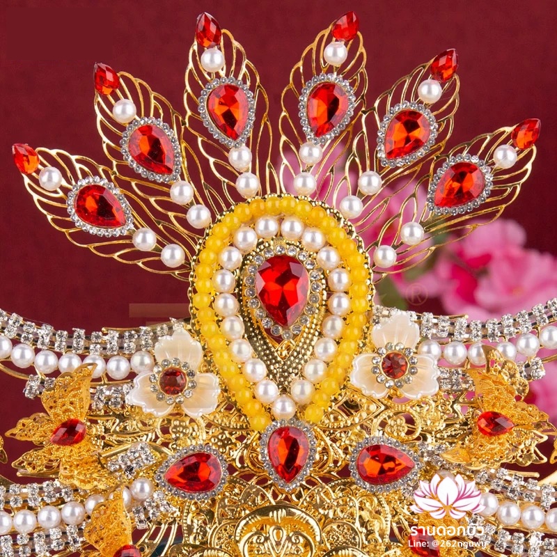 หมวกเทพเจ้าฝ่ายหญิง หมวกเทพนารี หมวกเทวนารี หมวกพระโพธิสัตว์กวนอิม หมวกพระจีน หมวกกิมซิ้น