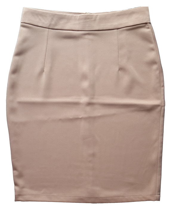 กระโปรงผ้าฮานาโกะ ทรงดินสอ สีน้ำตาล Size S M L XL