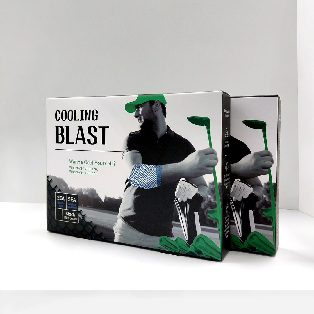 Cooling Blast Gel patch, 5 sheets, 2 Elastic nets แผ่นแปะบรรเทาการปวดเมื่อย