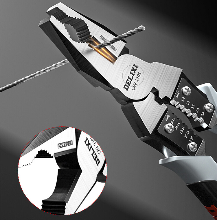 DELIXI คีมปากจิ้งจก คีมอเนกประสงค์ 7นิ้ว 9นิ้ว คีมตัด ปอก ย้ำ ตัด คีม คีมอเนกประสงค์ คีมตัดลวด มัลติฟังก์ชั่น