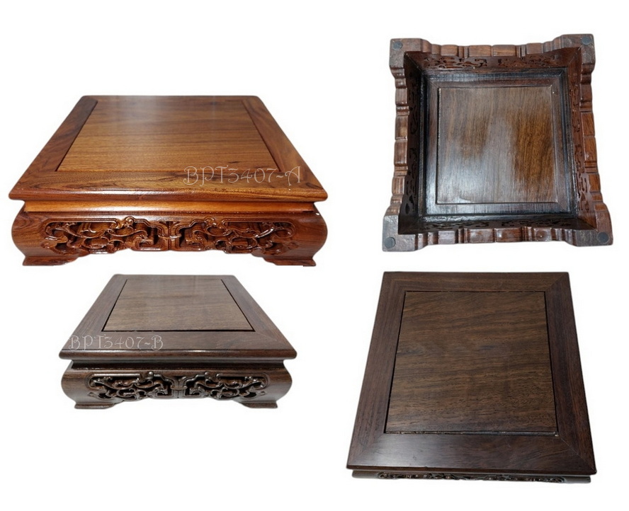 กี๋หรือฐานไม้สไตล์จีน สี่เหลี่ยมจัตุรัส--BPT3407--