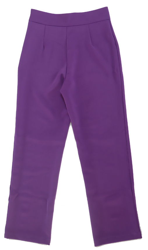 กางเกงขากระบอกเอวสูง ผ้าฮานาโกะ สีม่วงเข้ม Size S M L XL สำเนา