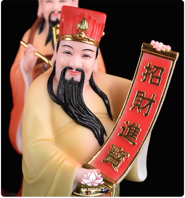 เทพเจ้าไฉ่ชิงเอี๊ย 5 ทิศ อู่ลู่ไฉเสิน อู่ลู่เสิน เทพเจ้าแห่งโชคลาภทั้งห้า งานหินอ่อน ขนาด 12/16/19/26 นิ้ว