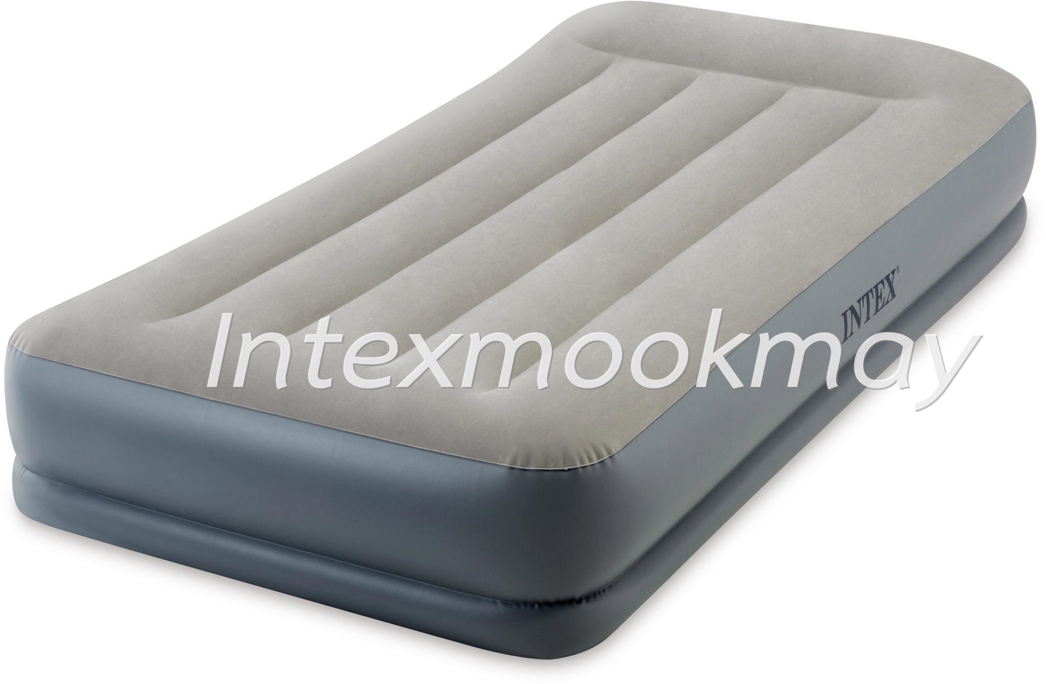 Intex 64116 Pillow Rest Mid-Rise TwinSize ที่นอนสีฟ้าเทา ขนาด 3.5 ฟุต ปั้มลมในตัว