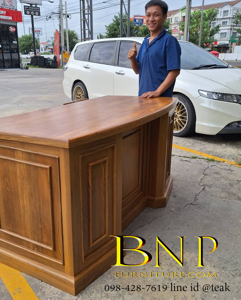 โต๊ะทำงาน ไม้สักแท้ รุ่น อีธาน