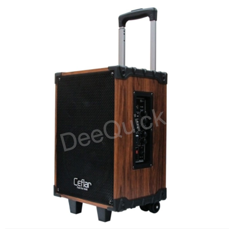 ลำโพงตู้ไม้ ล้อลาก ทรงโบราณ บลูทูธ 8นิ้ว แถมไมค์ลอย 1 ตัว Cefla M-8990
