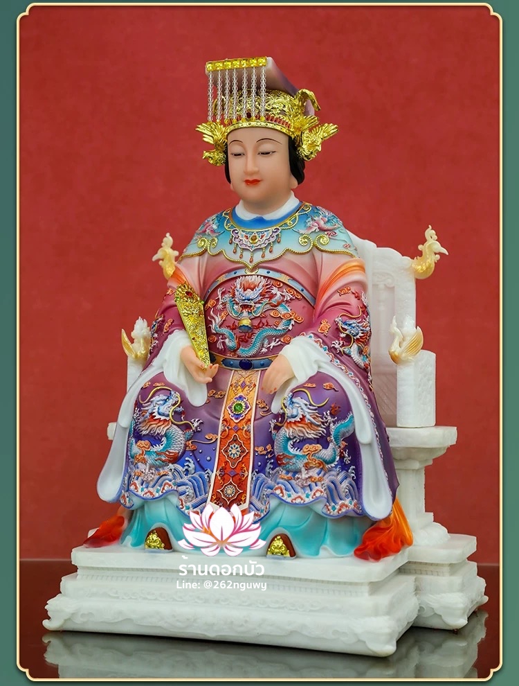 หม่าโจ้ว ม่าจ้อโป๋ เทียนส่งเซ่งโบ้ เทียนโหวเซี่ยบ้อ งานหินอ่อนคุณภาพสูง ขนาด 12/16/19 นิ้ว