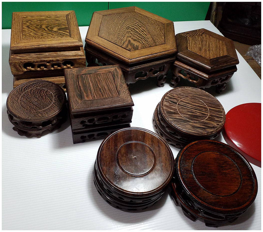 ฐานหรือกี๋ไม้ศิลปะจีน-หกเหลี่ยม 12cm