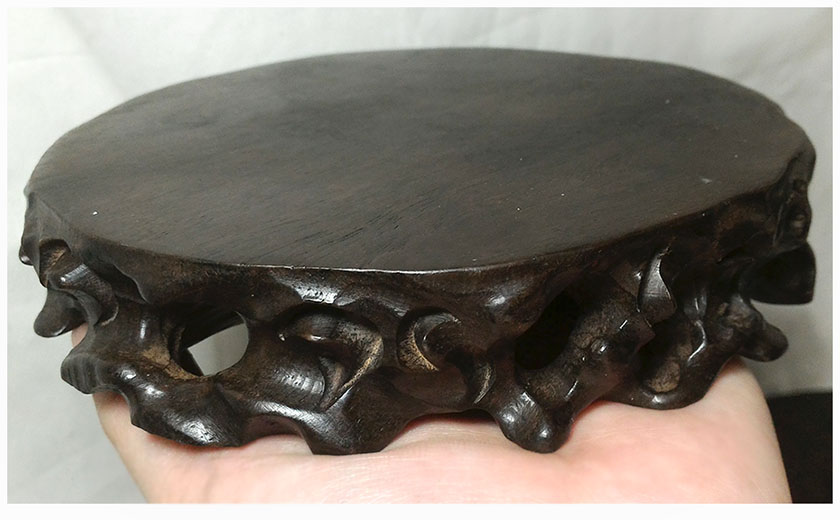 ฐานหรือกี๋ไม้สไตล์จีน ทรงรากไม้ ทรงกลม