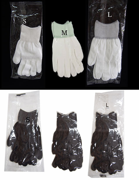 (S M L) ถุงมือผ้าแบบกระชับ สำหรับหยิบจับเครื่องเครื่องประดับ สีดำ สีขาว