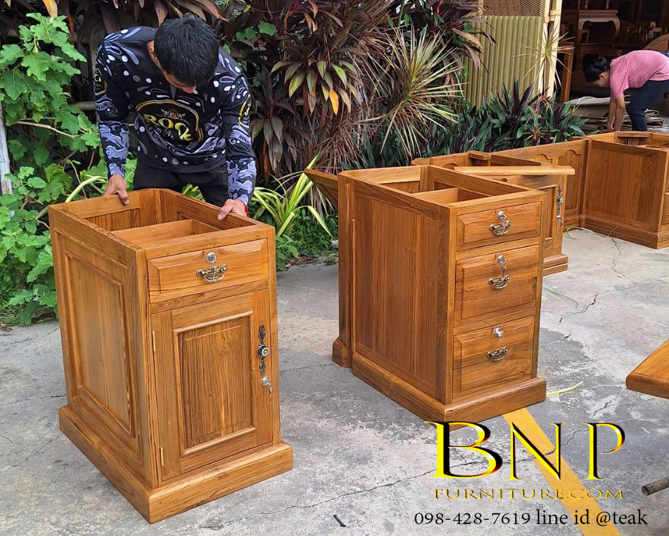 โต๊ะทำงาน ไม้สักแท้ รุ่น อีธาน